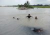 পানি উঠে নড়িয়া-জাজিরা সড়কে যানবাহ চলাচল ব্যাহত