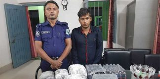 দিনাজপুরে ৭ কেজি গাঁজা ও ৭৫ বোতল ফেনসিডিলসহ যুবক আটক