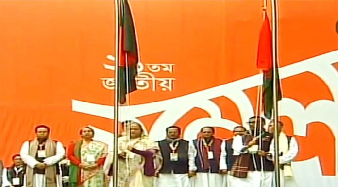 আওয়ামী লীগের ২১তম জাতীয় সম্মেলন উদ্বোধন করলেন প্রধানমন্ত্রী শেখ হাসিনা