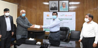 ডাক ও টেলিযোগাযোগ মন্ত্রীর সম্মানে এডিএন টেলিকমের কোভিড নিরাপত্তা সামগ্রী প্রদান